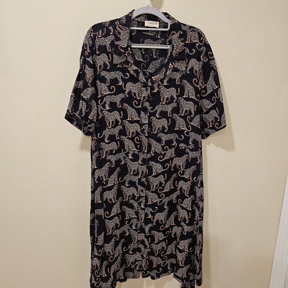 Sugarhill Shirt Dress Dessie With Leopard Spots Size 14 Excellent Condition - Picture 3 of 10
